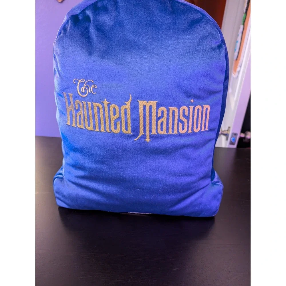 Disney The Haunted Mansion Madame Leota Plush Pillow Purple Gold Tombstone Shape